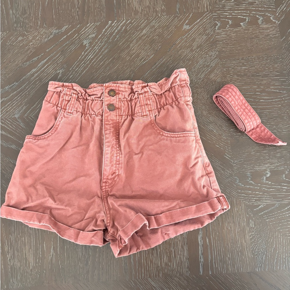 Burnt Orange Women's Shorts with Belt